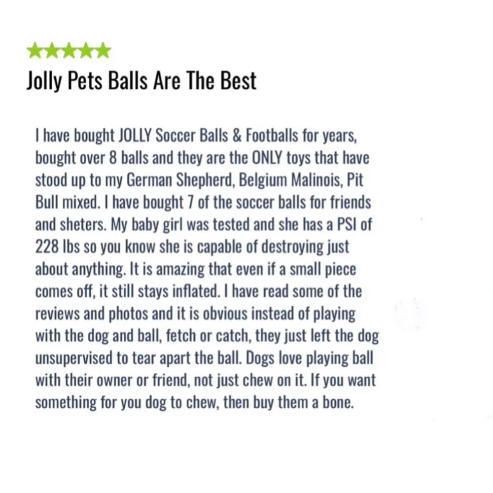 NEW JOLLY PETS Dog Toy Football 8” for Medium to Large Dog Green Apple